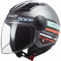 Best Sale 🎉 Plastic Ls2 Airflow L Of562 Ronnie Helmet Silver Blue 😉