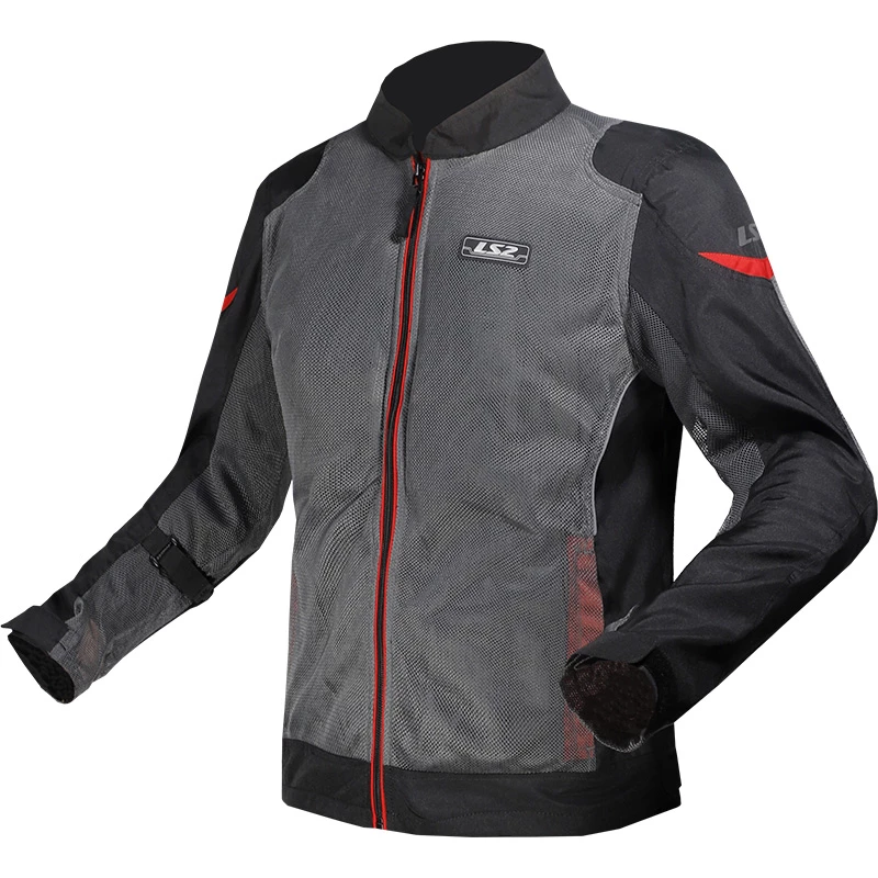 Flash Sale 😀 Ventilated Ls2 Airy Jacket Grey Black Red ✨