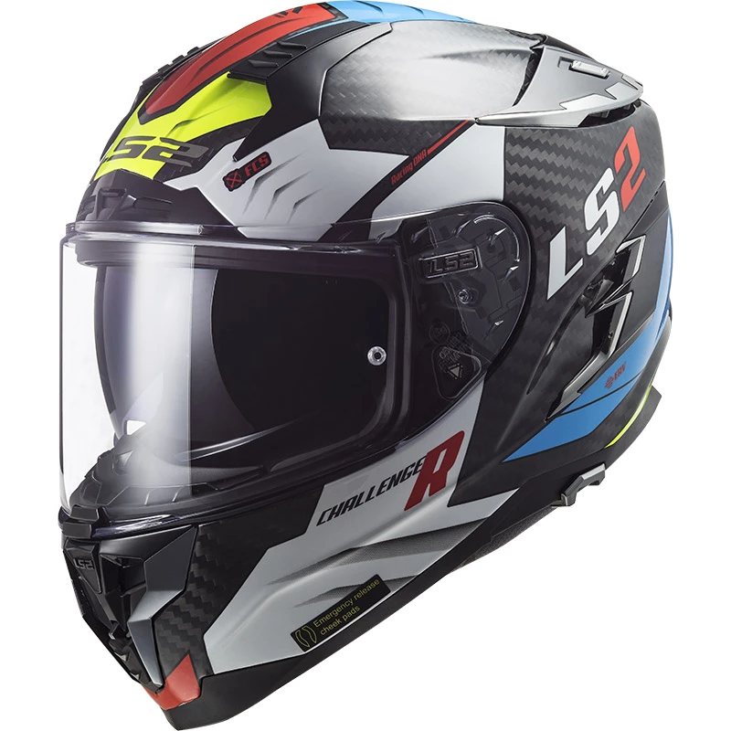Coupon ✨ Fiber Ls2 Ff327 Challenger Carbon Sporty Helmet White 🎉