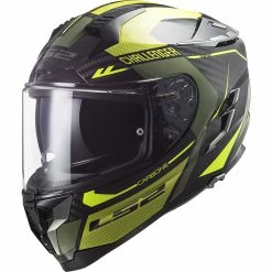 New 🤩 Fiber Ls2 Ff327 Challenger Carbon Thorn Helmet Military Green ⌛