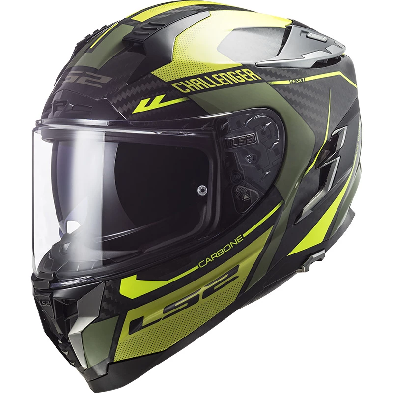 New 🤩 Fiber Ls2 Ff327 Challenger Carbon Thorn Helmet Military Green ⌛