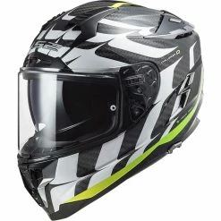 Hot Sale 🎉 Fiber Ls2 Ff327 Challenger Carbon Flames Helmet White ⭐