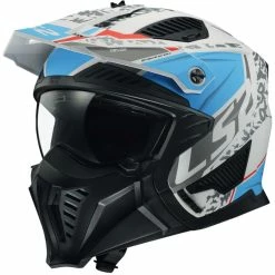 Promo ⭐ Removable Chin Ls2 Ff606 Drifter Devor Helmet White Matt Blue 👍