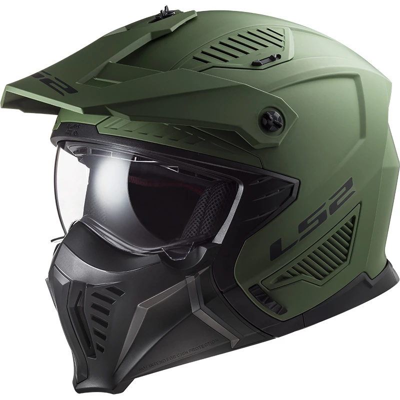 Brand new 🤩 Removable Chin Ls2 Ff606 Drifter Solid Helmet Green Matt 🤩
