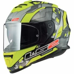 Promo ⌛ Plastic Ls2 Ff800 Storm Cyborg Helmet Yellow Matt Grey 🧨