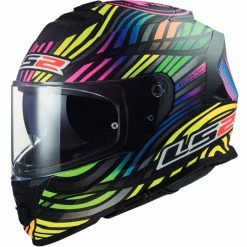 Budget 🎉 Plastic Ls2 Ff800 Storm Power Helmet Black Matt Rainbow 🥰