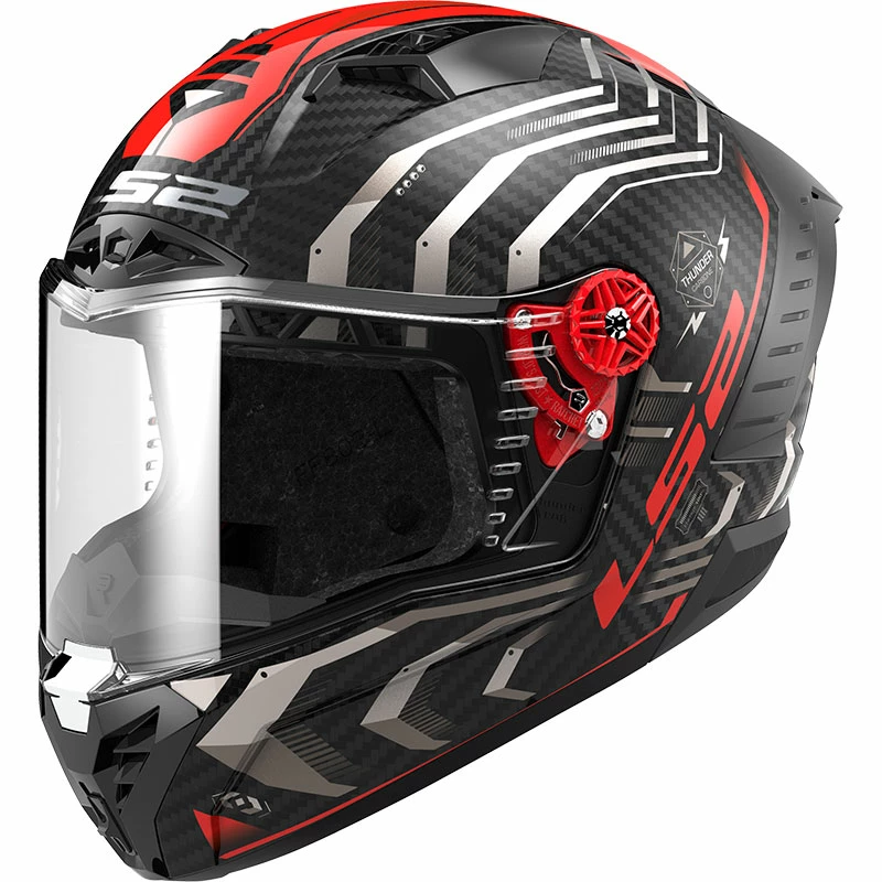 Brand new π Fiber Ls2 Ff805 Thunder Carbon Sputnik Helmet Red π