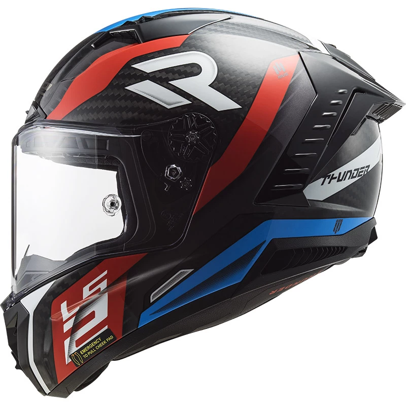 Flash Sale π Fiber Ls2 Ff805 Thunder Carbon Supra 06 Helmet Red Blue β¨ - Image 2