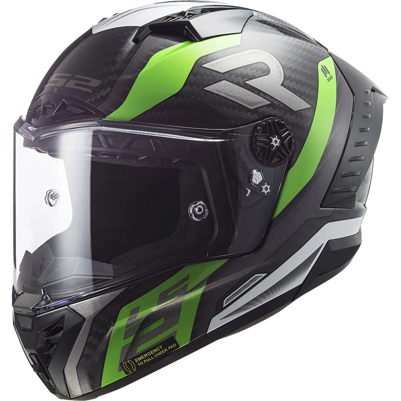Hot Sale π Fiber Ls2 Ff805 Thunder Carbon Supra Helmet Green White β
