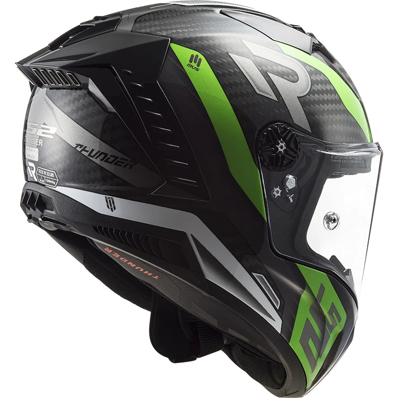 Hot Sale π Fiber Ls2 Ff805 Thunder Carbon Supra Helmet Green White β - Image 5
