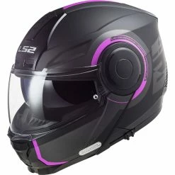 Budget 🔥 Plastic Ls2 Ff902 Scope Arch Modular Helmet Black Pink ❤️