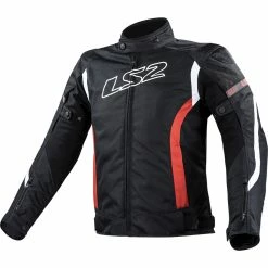 Budget 👍 Textile Ls2 Gate Jacket Black Red 😀