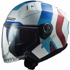 Best Pirce ⭐ Fiber Ls2 Of603 Infinity 2 Special Helmet White Blue Red ✔️