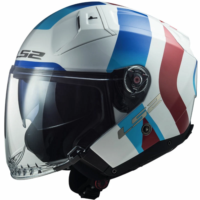 Best Pirce ⭐ Fiber Ls2 Of603 Infinity 2 Special Helmet White Blue Red ✔️