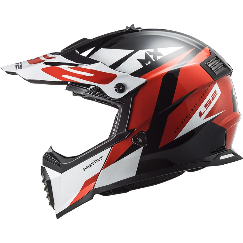 Best reviews of π Plastic Ls2 Mx437 Fast Evo Strike Helmet Black White Red π - Image 2