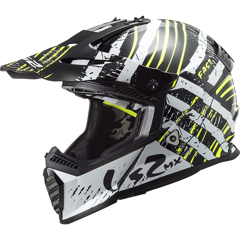 Budget π Plastic Ls2 Mx437 Fast Evo Verve Helmet Black White π₯
