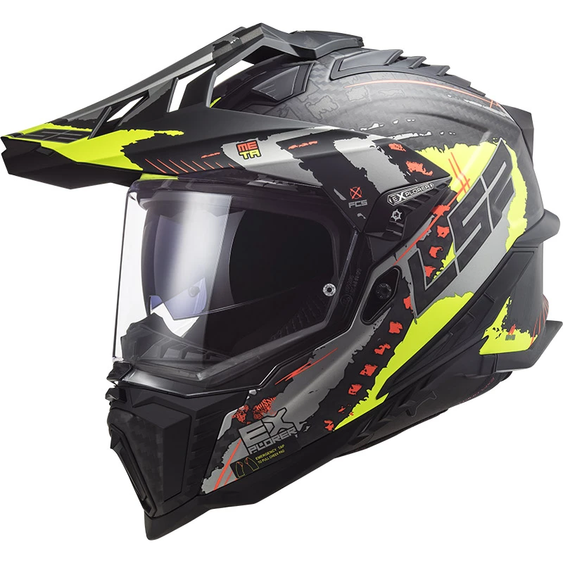 Budget โ Crosstourer Ls2 Mx701 Explorer Carbon Extend Helmet Yellow Matt ๐