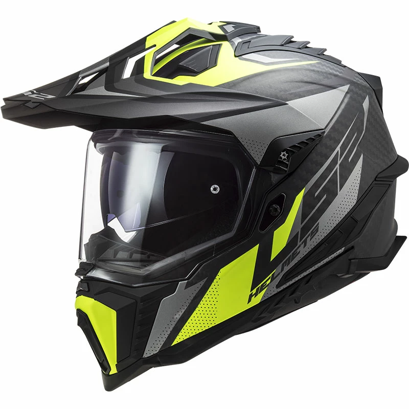 Promo ⭐ Crosstourer Ls2 Mx701 Explorer Carbon Focus Helmet Yellow ✔️