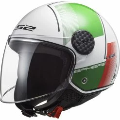Best Sale 😉 Plastic Ls2 Sphere Lux Of558 Firm Helmet White Green Red ⭐