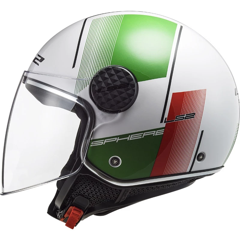 Best Sale 😉 Plastic Ls2 Sphere Lux Of558 Firm Helmet White Green Red ⭐ - Image 2