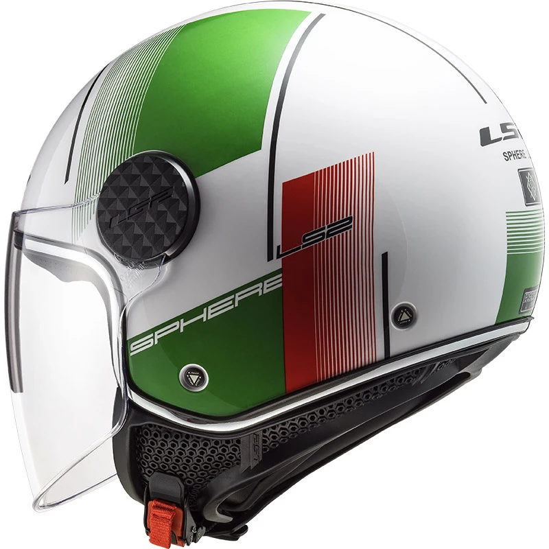 Best Sale 😉 Plastic Ls2 Sphere Lux Of558 Firm Helmet White Green Red ⭐ - Image 3