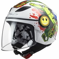 New 🎉 Plastic Ls2 Of602 Funny Kid Croco Helmet White 👏