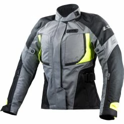 Promo 🤩 Textile Ls2 Phase Lady Jacket Grey Fluo Yellow 😍