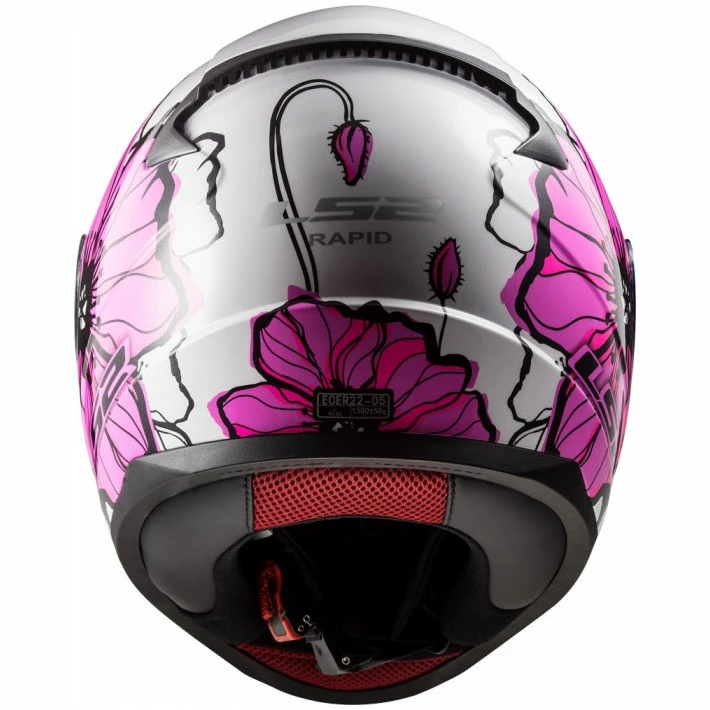 Flash Sale ✔️ Plastic Ls2 Ff353 Rapid Poppies White Pink ❤️ - Image 4