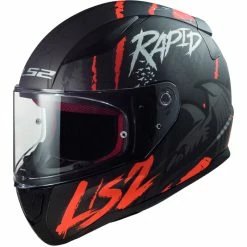 Best deal 👏 Plastic Ls2 Ff353 Rapid Raven Helmet Black Matt Red 🤩