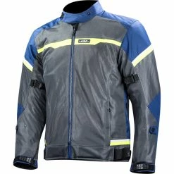 Best Pirce 🤩 Ventilated Ls2 Riva Jacket Blue Dark Grey Hv Yellow 👍