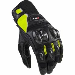Best deal ⌛ Summer Ls2 Spark 2 Leather Gloves Black Hv Yellow ✨
