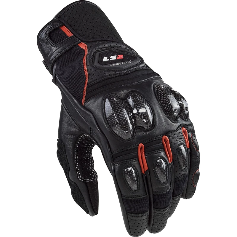 Best deal ๐ Summer Ls2 Spark 2 Leather Gloves Black Red ๐