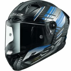 Best Sale 🎁 Fiber Ls2 Ff805 Thunder Carbon Volt Helmet Black Blue 🎉