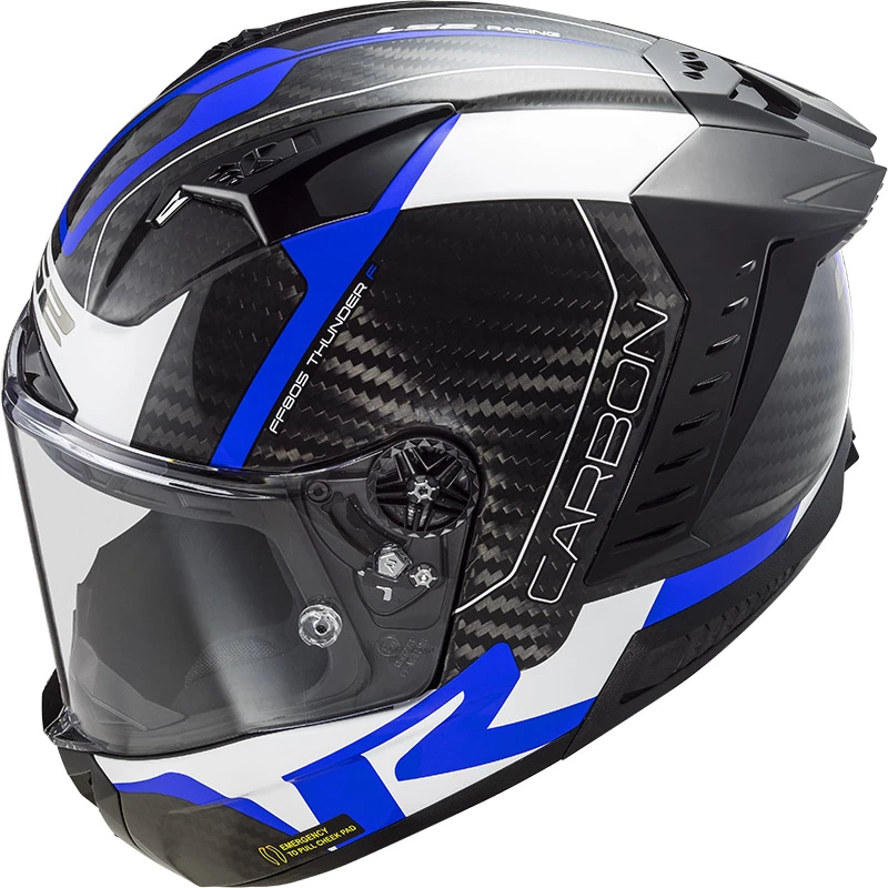 New π€© Fiber Ls2 Ff805 Thunder Carbon Racing1 Helmet Blue White π― - Image 2