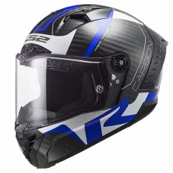 New 🤩 Fiber Ls2 Ff805 Thunder Carbon Racing1 Helmet Blue White 💯