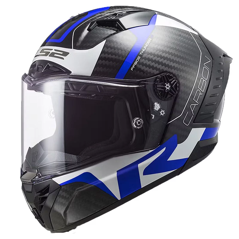 New π€© Fiber Ls2 Ff805 Thunder Carbon Racing1 Helmet Blue White π―