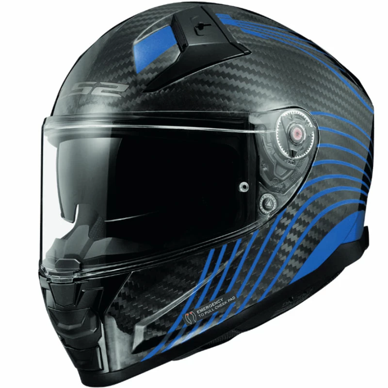 Cheap 🥰 Fiber Ls2 Ff811 Vector 2 Carbon Flux Helmet Blue ⭐