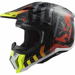 Flash Sale ❤️ Fiber Ls2 Mx703 X-force Barrier Helmet Yellow Red 🎁