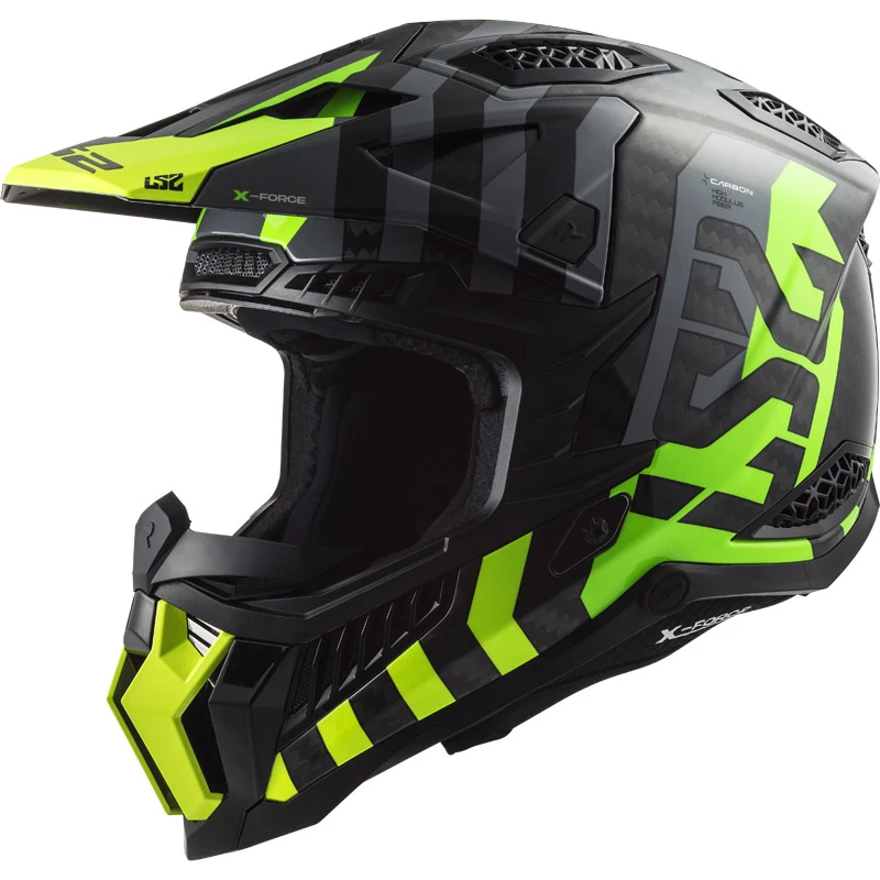 New ๐ Fiber Ls2 Mx703 X-force Barrier Helmet Yellow Green ๐