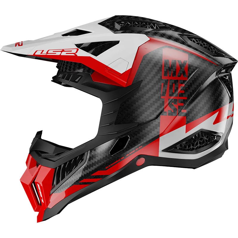 Promo 🌟 Fiber Ls2 Mx703 X-force Victory Helmet Red White 🛒 - Image 2